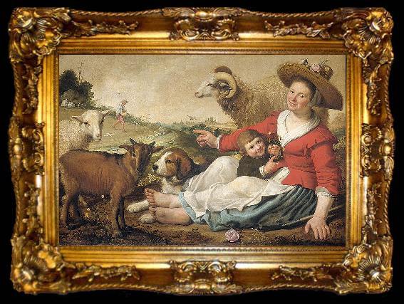 framed  Jacob Gerritsz Cuyp The Shepherdess, ta009-2
